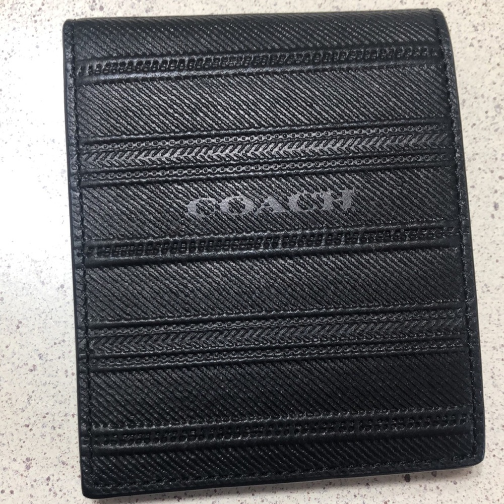 Coach Slim Bifold black wallet 74380 - Picture 2 of 5